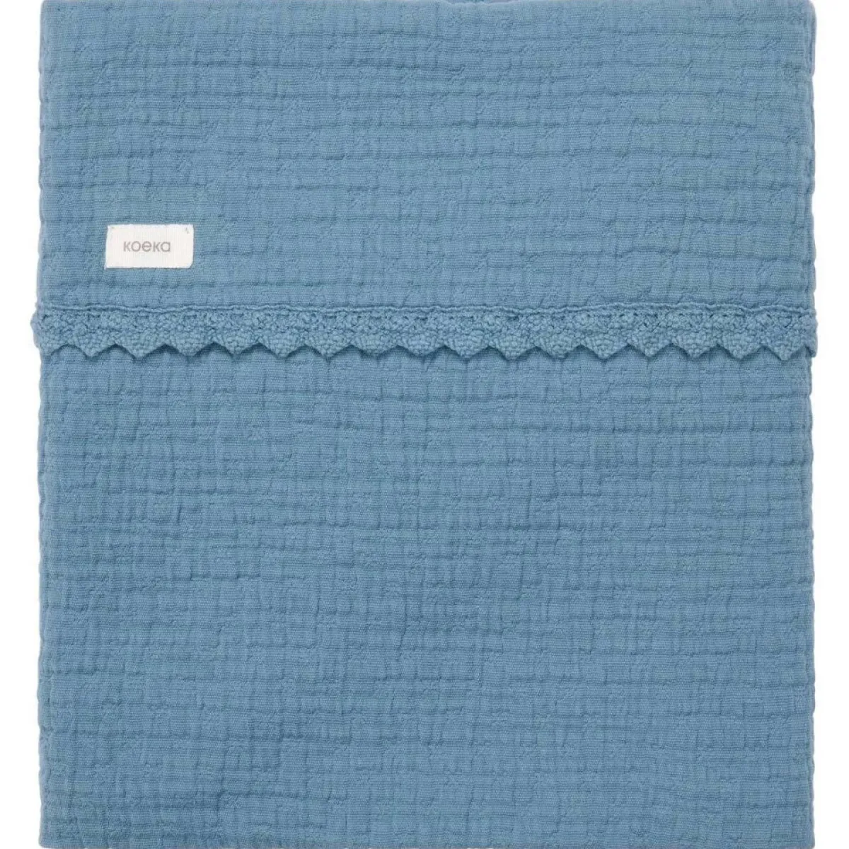 Koeka Bedtextiel * Ledikantdeken Lace Elba Bluestone Blauw