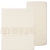 Koeka Bedtextiel * Ledikantlaken en Hoeslaken Set Faro Ruffle Warm White