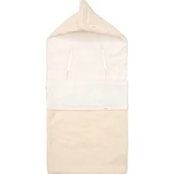 Koeka Baby Autostoel|Bedtextiel * Voetenzak Autostoel 0+ Malaga Cotton Fleece Warm White 3/5 punts Wit