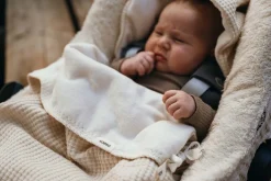 Koeka Baby Autostoel|Bedtextiel * Voetenzak Autostoel 0+ Malaga Cotton Fleece Warm White 3/5 punts Wit