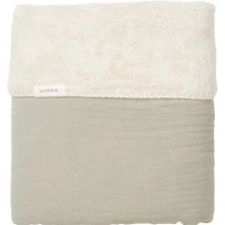 Koeka Bedtextiel * Wiegdeken Faro Teddy Sage Groen