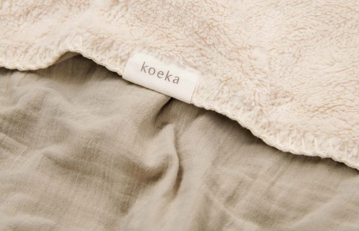 Koeka Bedtextiel * Wiegdeken Faro Teddy Sage Groen