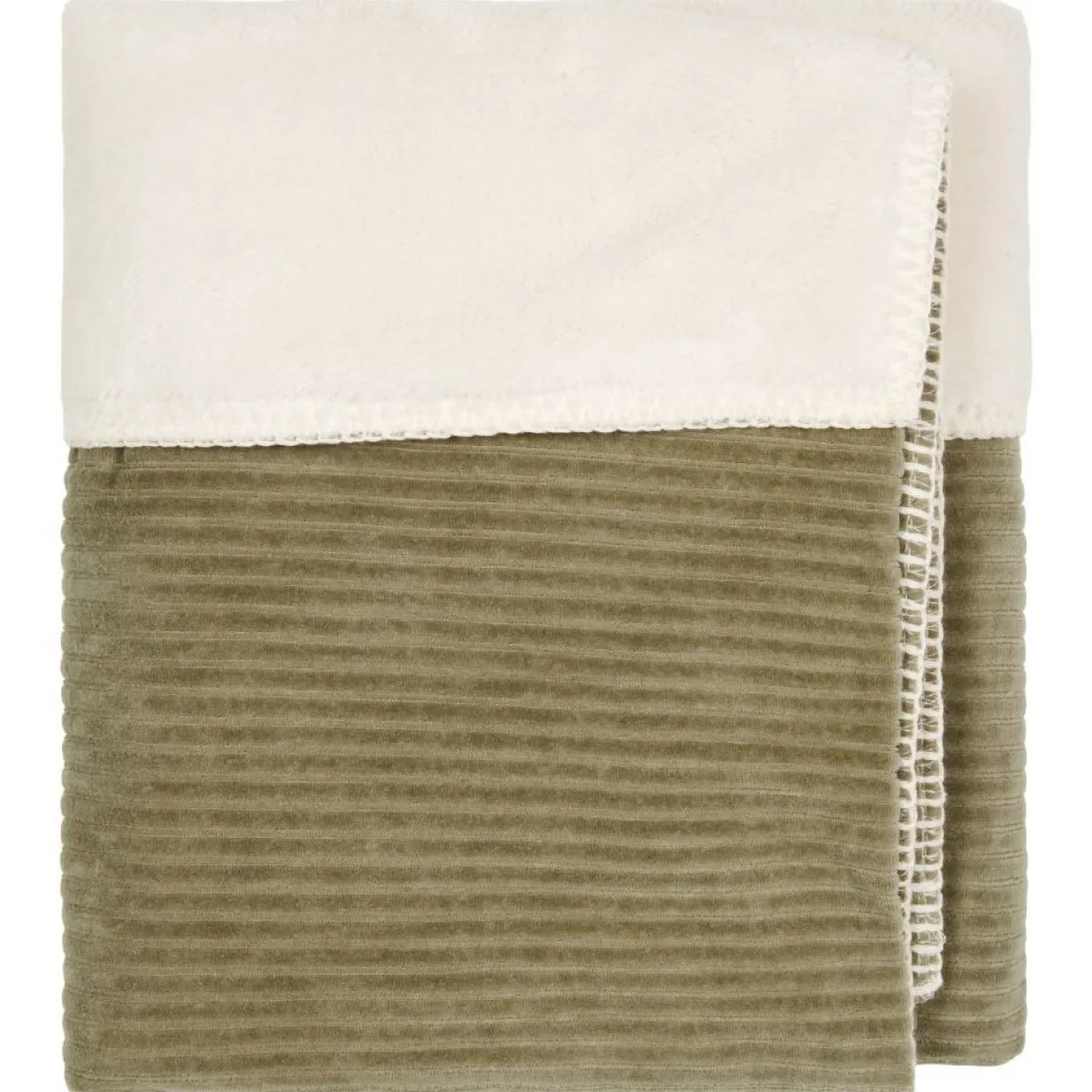 Koeka Bedtextiel * Wiegdeken Vik Teddy Moss Groen