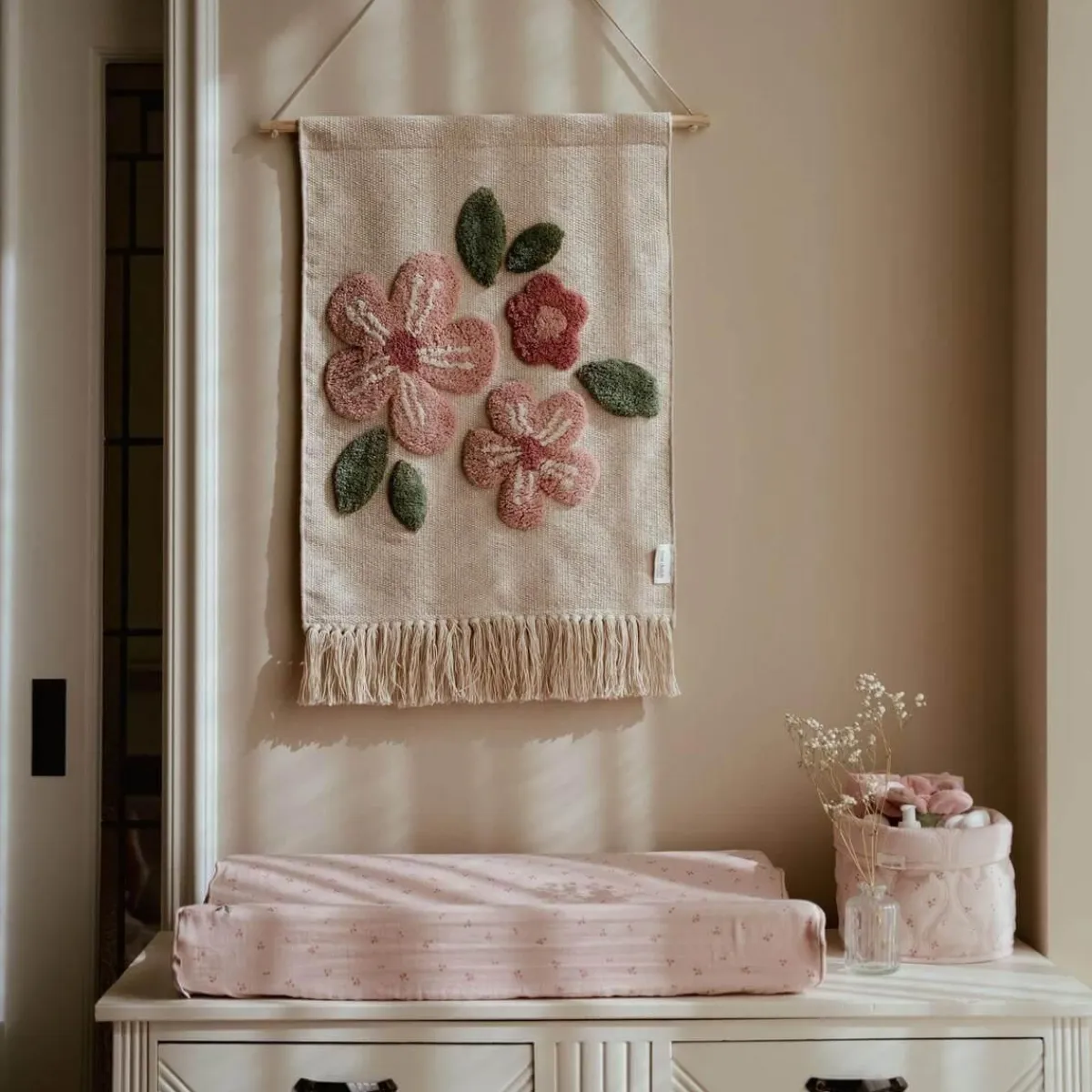 Little Dutch Waskussenhoezen * Aankleedkussenhoes Pure Blossom Roze