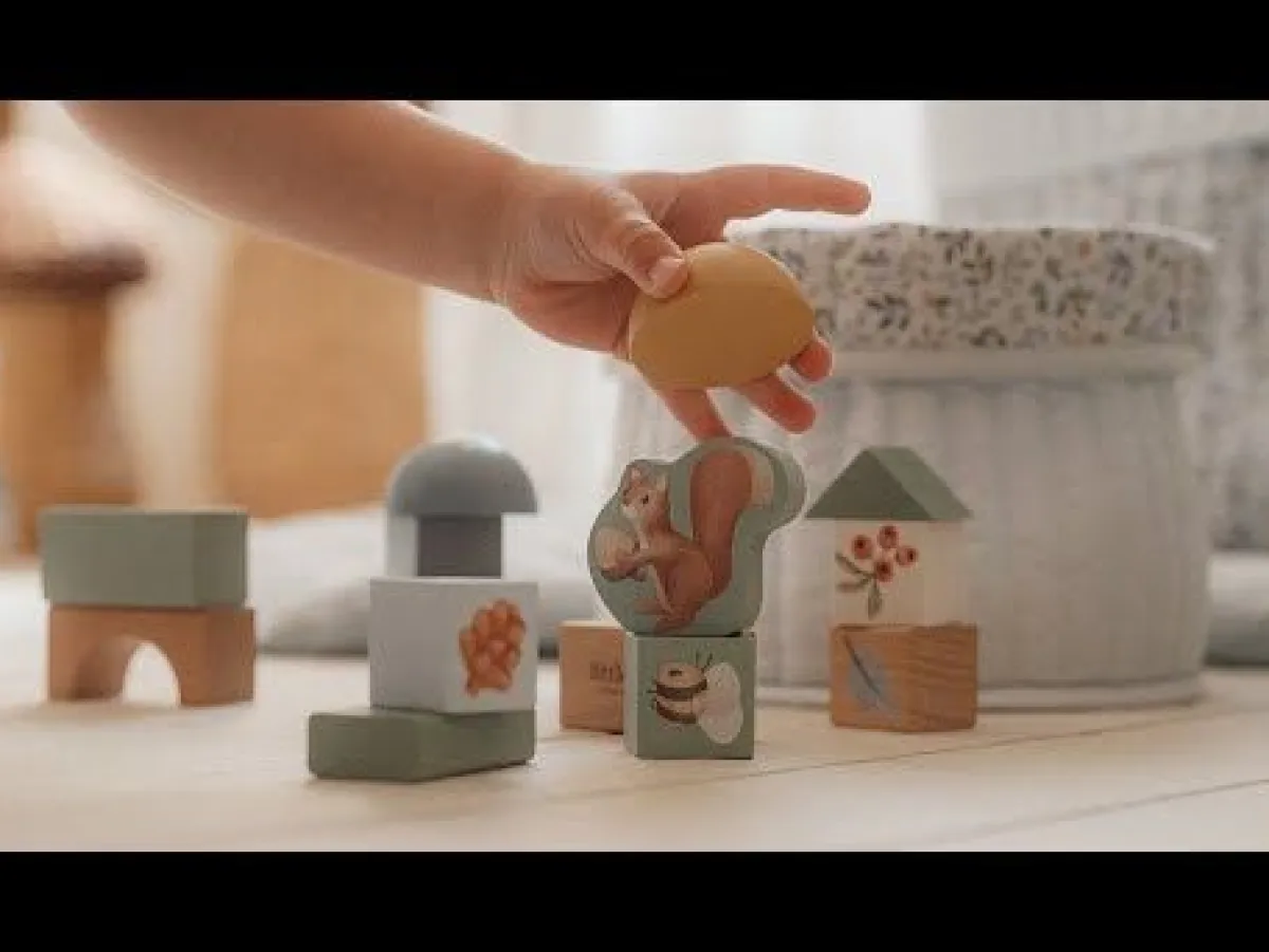 Little Dutch Houten Speelgoed|Overig * Bouwblokken Forest Friends FSC Multicolor