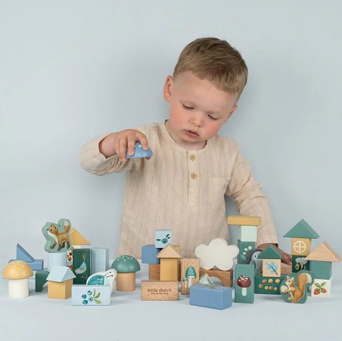 Little Dutch Houten Speelgoed|Overig * Bouwblokken Forest Friends FSC Multicolor