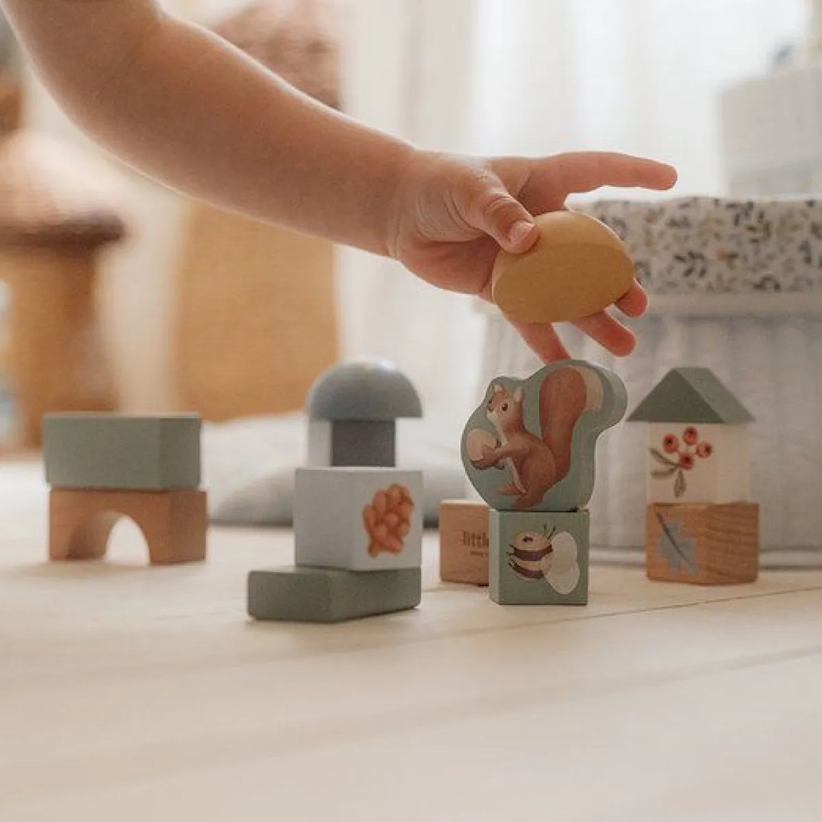 Little Dutch Houten Speelgoed|Overig * Bouwblokken Forest Friends FSC Multicolor