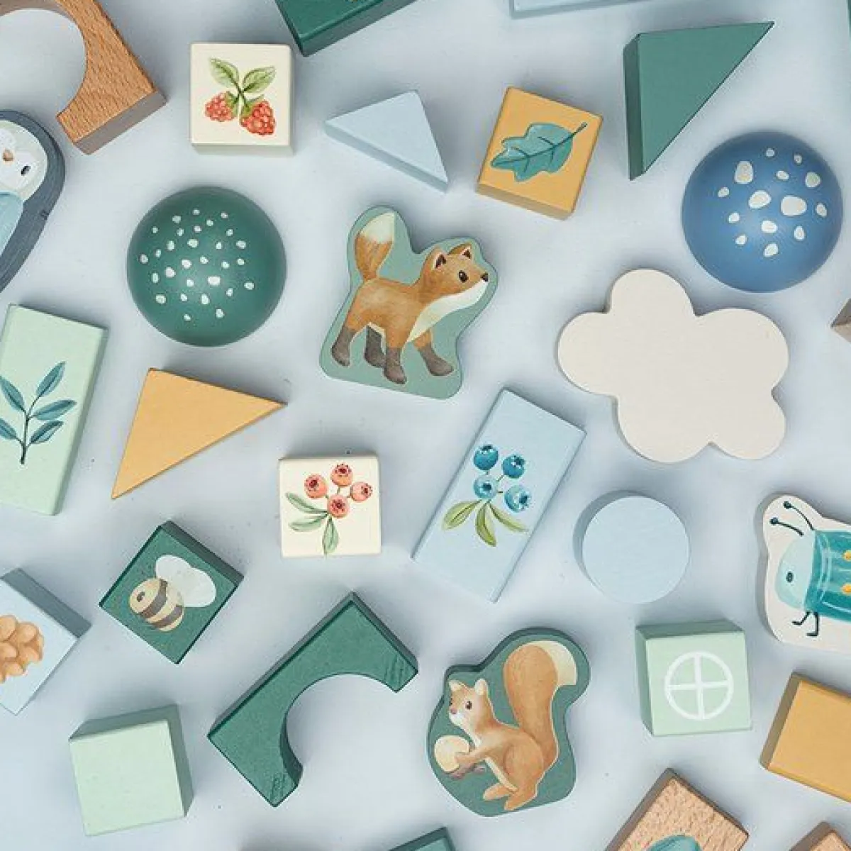 Little Dutch Houten Speelgoed|Overig * Bouwblokken Forest Friends FSC Multicolor