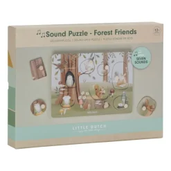 Little Dutch Houten Speelgoed|Overig * Geluidenpuzzel Forest Friends Multicolor