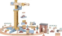 Little Dutch Houten Speelgoed * Hijskraan Set met Treinbaan FSC