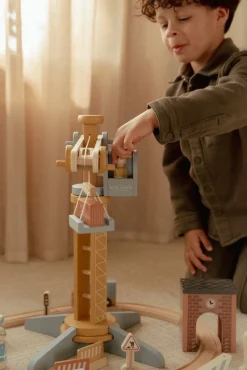Little Dutch Houten Speelgoed * Hijskraan Set met Treinbaan FSC