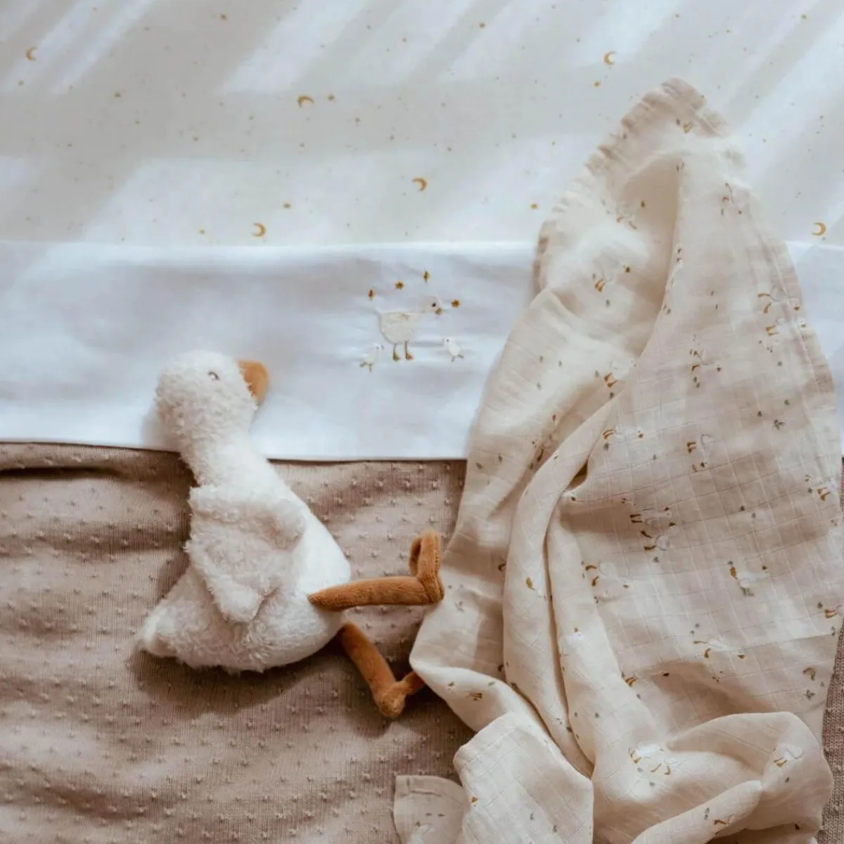 Little Dutch Bedtextiel * Hoeslaken Wieg Moon & Stars Wit