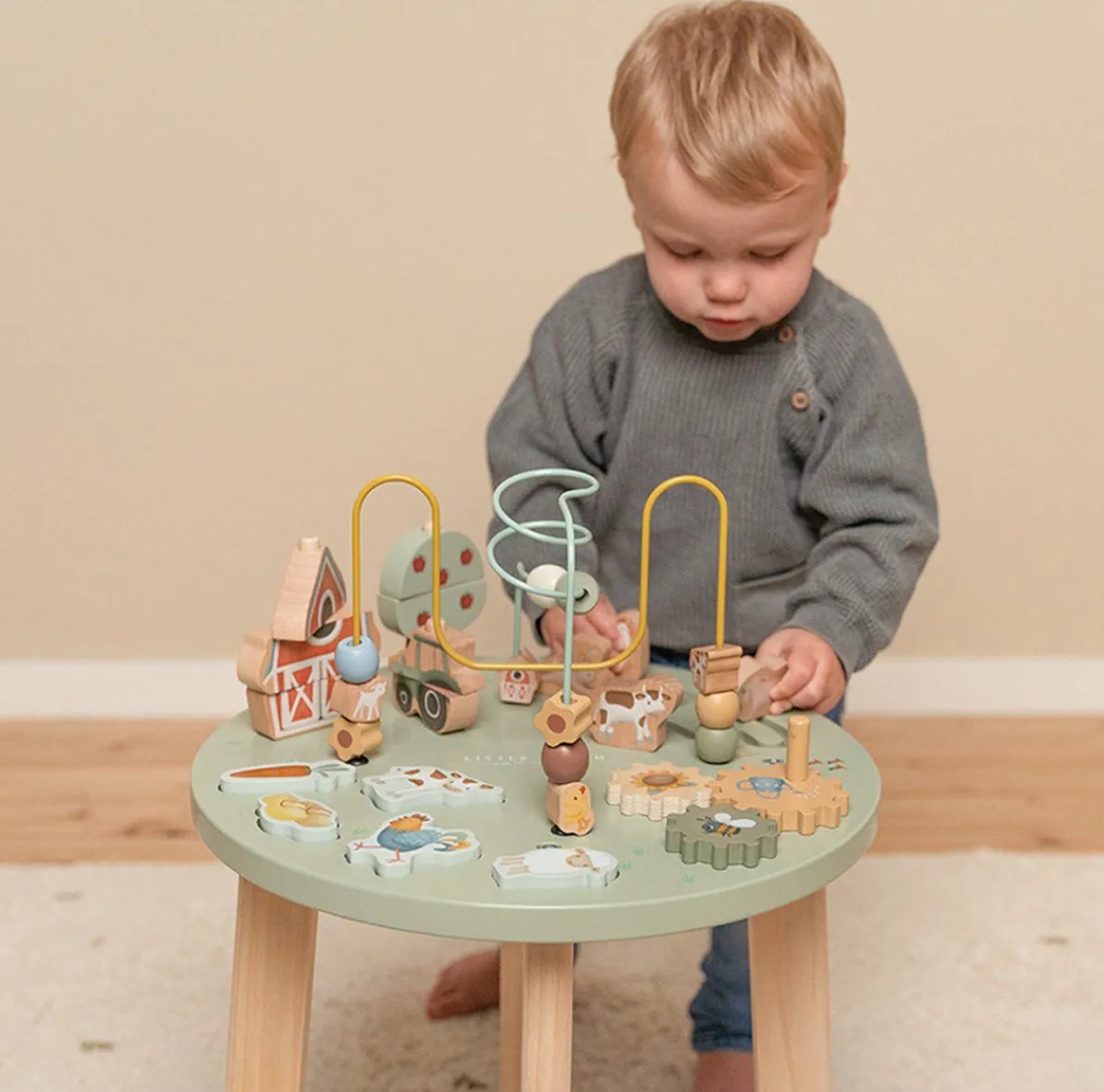 Little Dutch Houten Speelgoed|Overig * Houten Activiteitentafel Little Farm FSC Multicolor