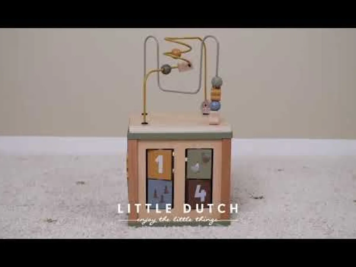 Little Dutch Houten Speelgoed|Overig * Houten Activiteitenkubus Little Farm FSC Multicolor