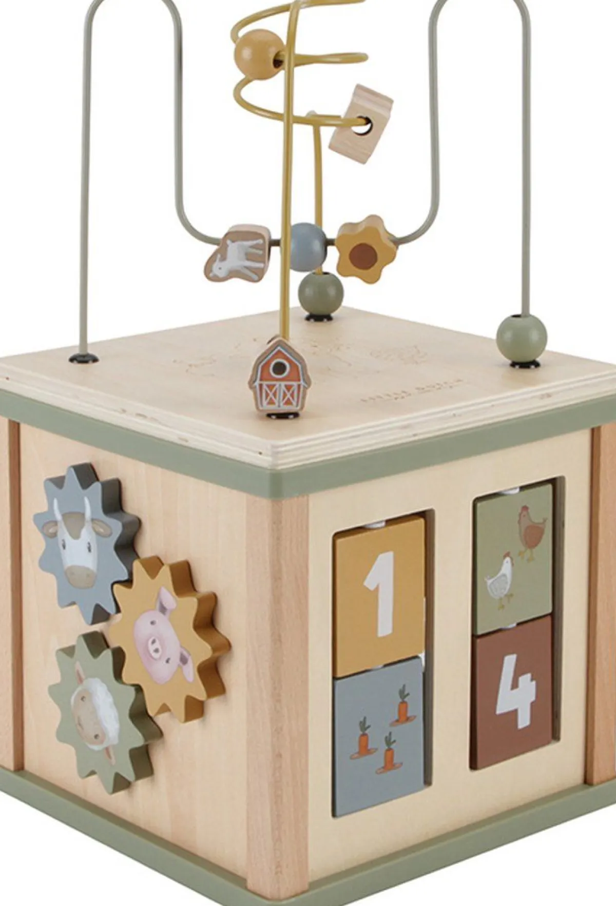 Little Dutch Houten Speelgoed|Overig * Houten Activiteitenkubus Little Farm FSC Multicolor