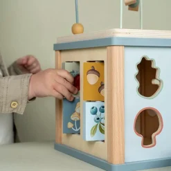 Little Dutch Houten Speelgoed|Overig * Houten Activiteitenkubus Forest Friends FSC Roze