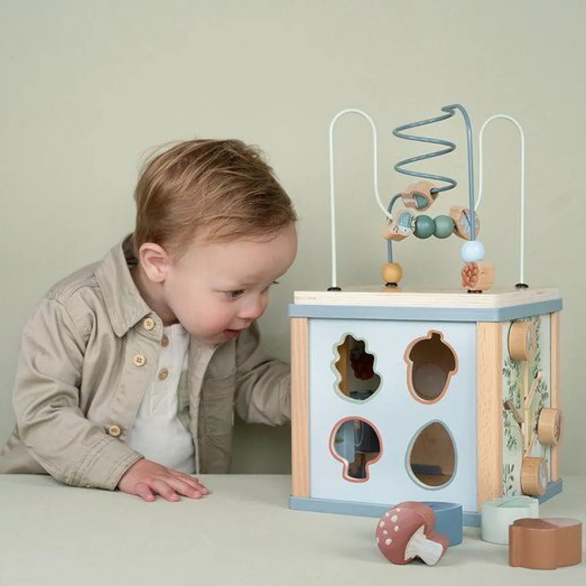 Little Dutch Houten Speelgoed|Overig * Houten Activiteitenkubus Forest Friends FSC Roze