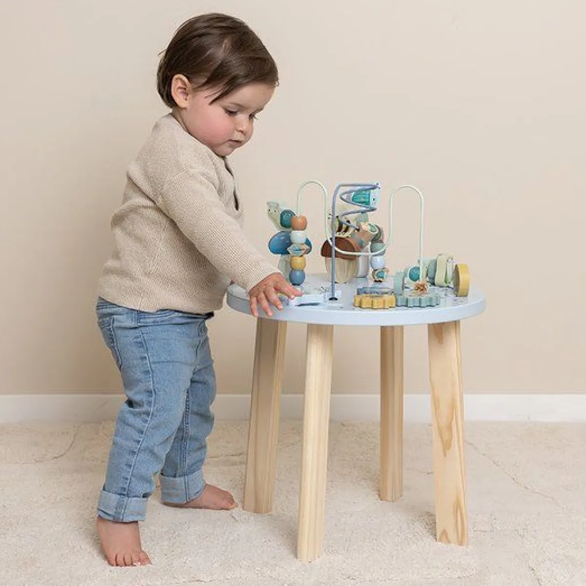 Little Dutch Houten Speelgoed|Overig * Houten Activtiteitentafel Forest Friends FSC Blauw
