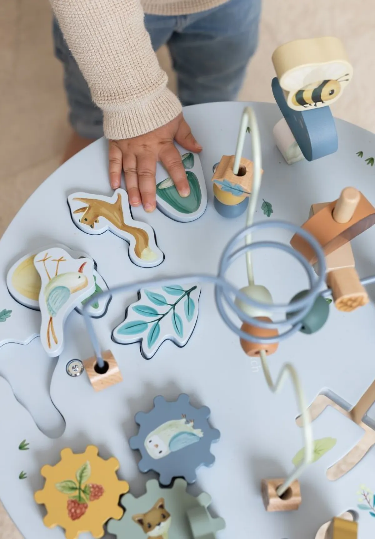 Little Dutch Houten Speelgoed|Overig * Houten Activtiteitentafel Forest Friends FSC Blauw
