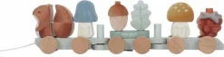 Little Dutch Houten Speelgoed|Overig * Houten Blokkentrein Eekhoorn Forest Friends FSC Multicolor