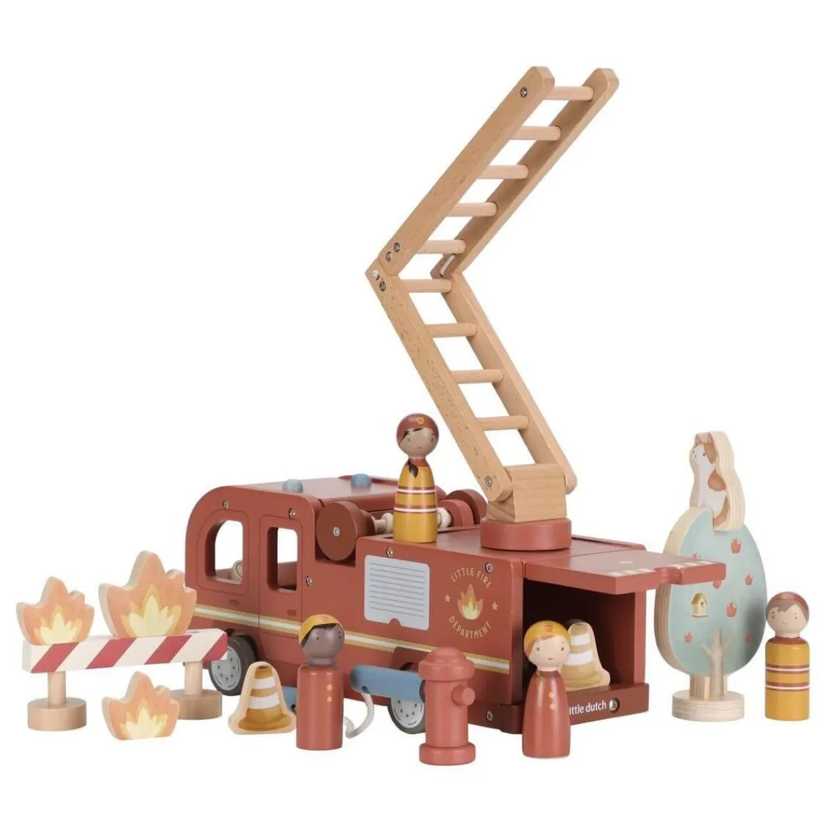 Little Dutch Houten Speelgoed * Houten Brandweerwagenset FSC