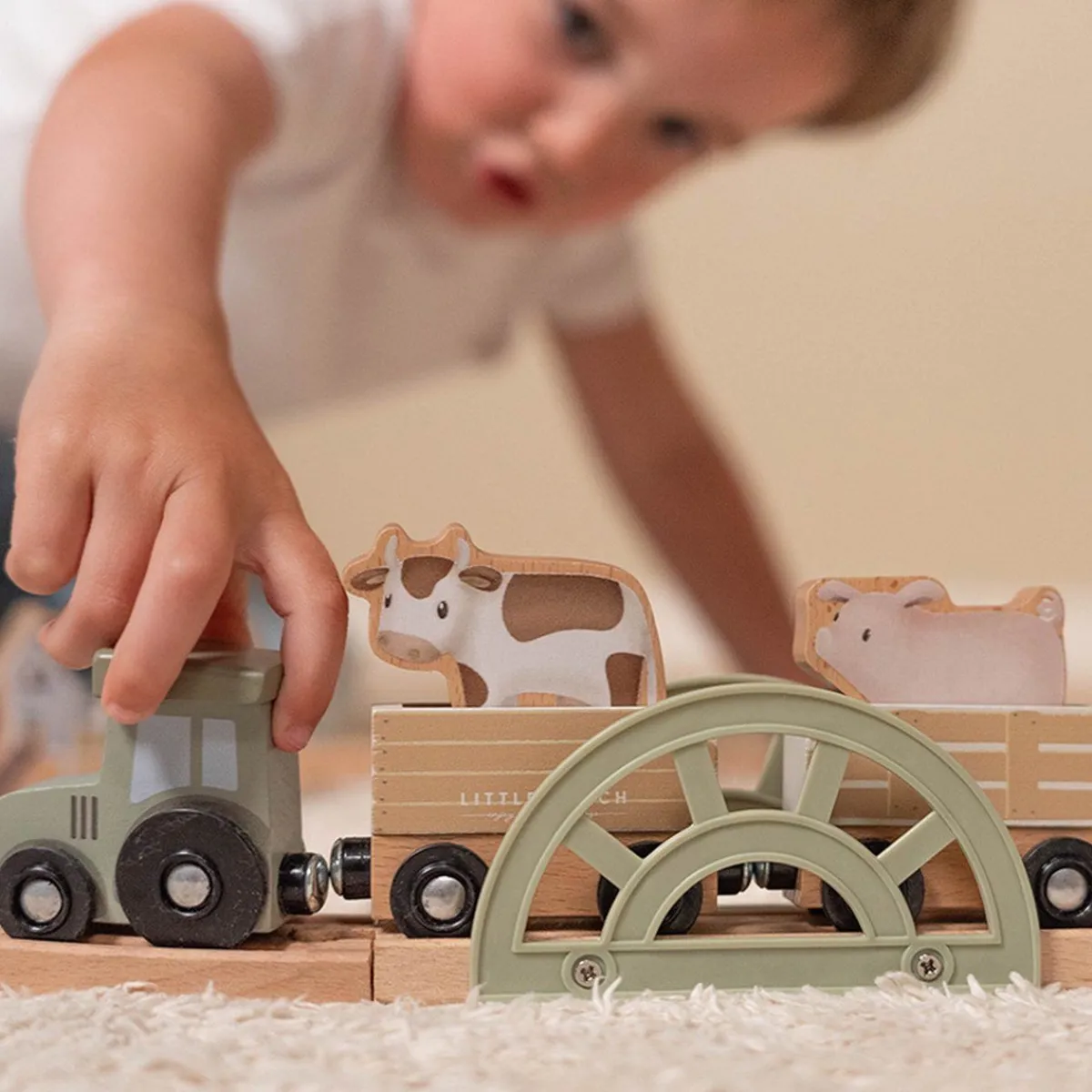 Little Dutch Overig|Houten Speelgoed * Houten Treinset Little Farm FSC