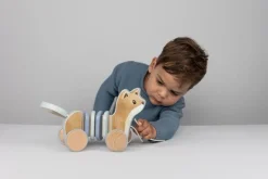 Little Dutch Houten Speelgoed|Overig * Houten Trekdier Vos Forest Friends FSC Blauw