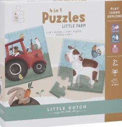 Little Dutch Overig * Puzzel 4 in 1 Little Farm FSC