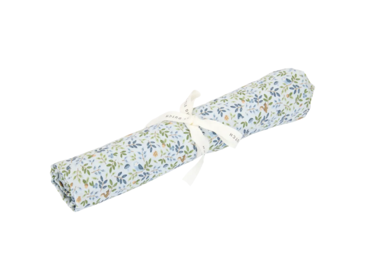 Little Dutch Wikkeldoeken|Bedtextiel * Swaddle Forest Adventure 120 x 120 Blauw