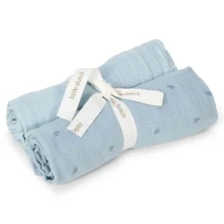 Little Dutch Hydrofiel Luiers * Swaddle Hydrofiele Pure Denim Blue 70 x 70 Blauw