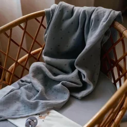 Little Dutch Hydrofiel Luiers * Swaddle Hydrofiele Pure Denim Blue 70 x 70 Blauw