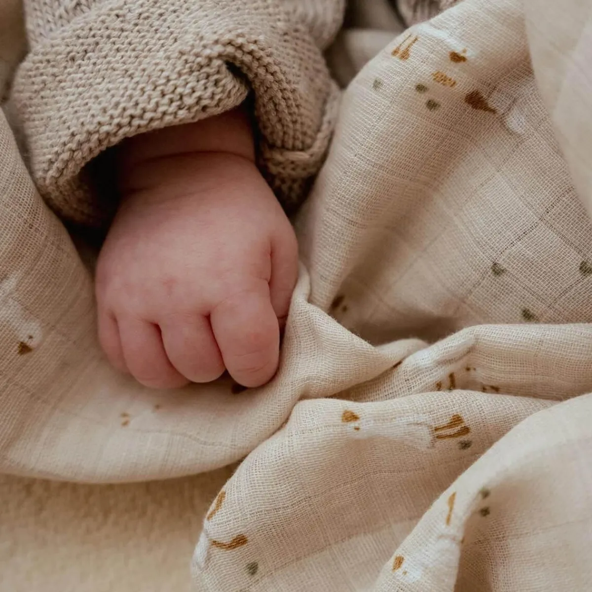 Little Dutch Wikkeldoeken * Swaddle Hydrofiele Little Goose 120 x 120 Beige