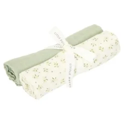 Little Dutch Hydrofiel Luiers * Swaddles Blueberry Leaves/Pure Sage 70 x 70 Multicolor