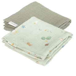 Little Dutch Hydrofiel Luiers * Swaddles Hydrofiel Little Farm Olive Groen