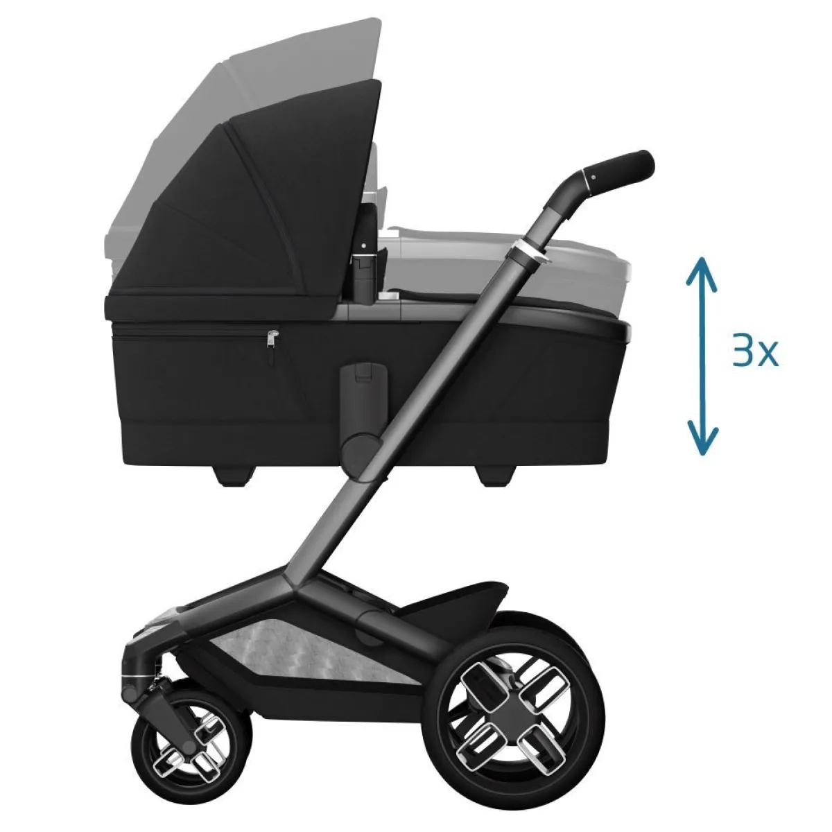 Maxi-Cosi Combi Kinderwagens * Fame Kinderwagen Twillic Black Zwart