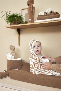 Meyco Waskussenhoezen|Bedtextiel * Aankleedkussenhoes Mini Knots Toffee Bruin