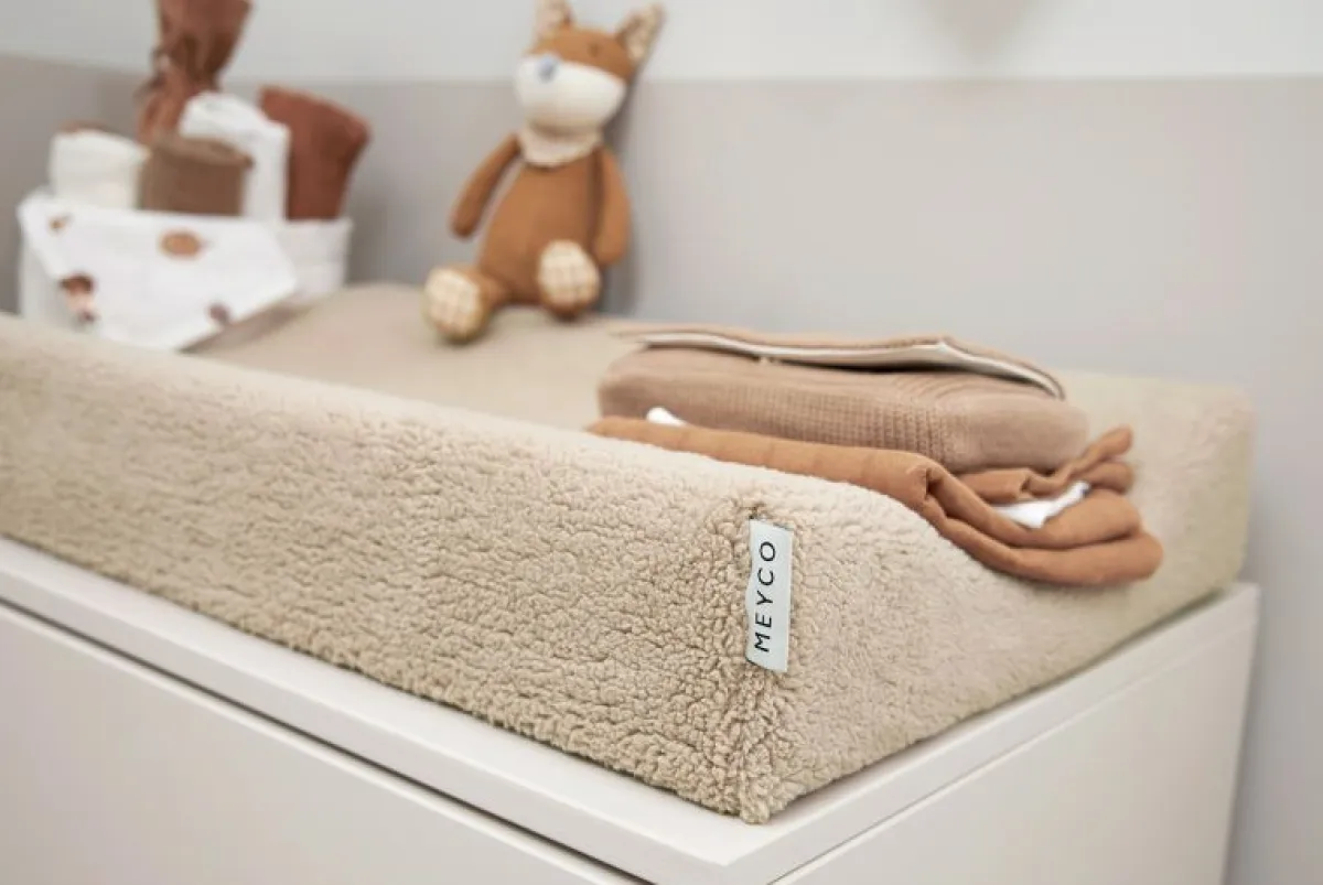 Meyco Waskussenhoezen|Bedtextiel * Aankleedkussenhoes Teddy Sand Zand
