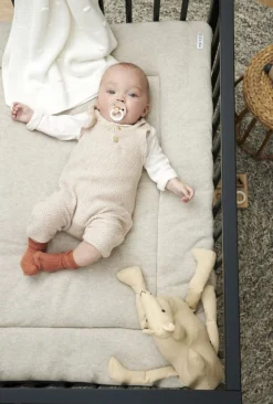Meyco Boxkleden|Bedtextiel * Boxkleed Basic Knit Sand Melange Zand
