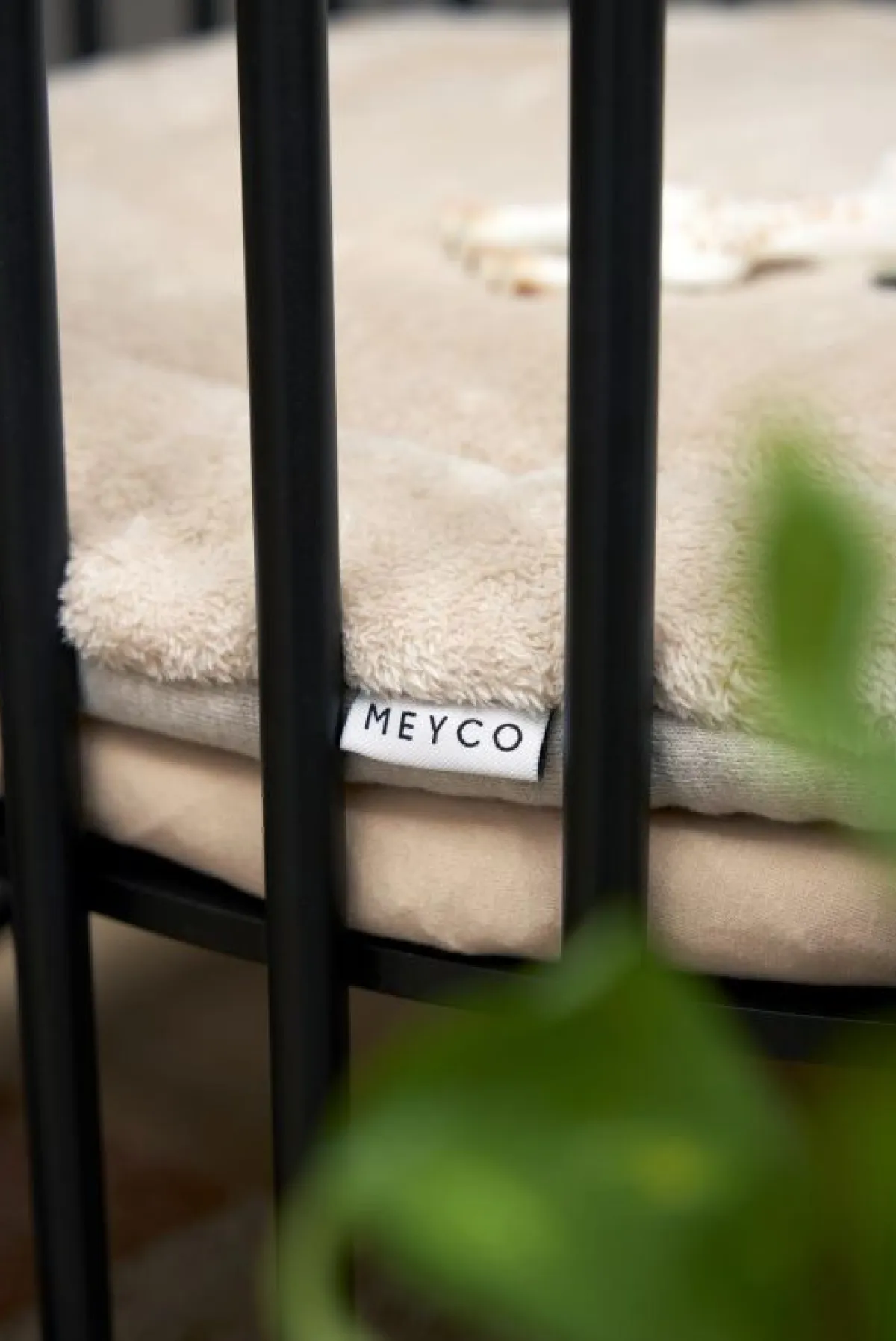 Meyco Boxkleden|Bedtextiel * Boxkleed Rond Basic Knit Teddy Sand Melange - 95 cm