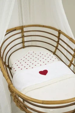 Meyco Hydrofiel Luiers|Bedtextiel * Doeken Hydrofiel Sweet Heart Red 3-pack Wit