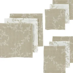 Meyco Hydrofiel Luiers|Bedtextiel * Hydrofiel Starterset Branches Sand 9-pack Zand