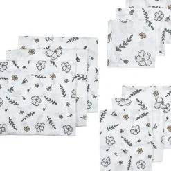 Meyco Hydrofiel Luiers|Bedtextiel * Hydrofiel Starterset Floral Gots 9-pack Multicolor