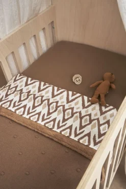 Meyco Bedtextiel * Ledikantdeken Mini Knots Teddy Toffee Bruin
