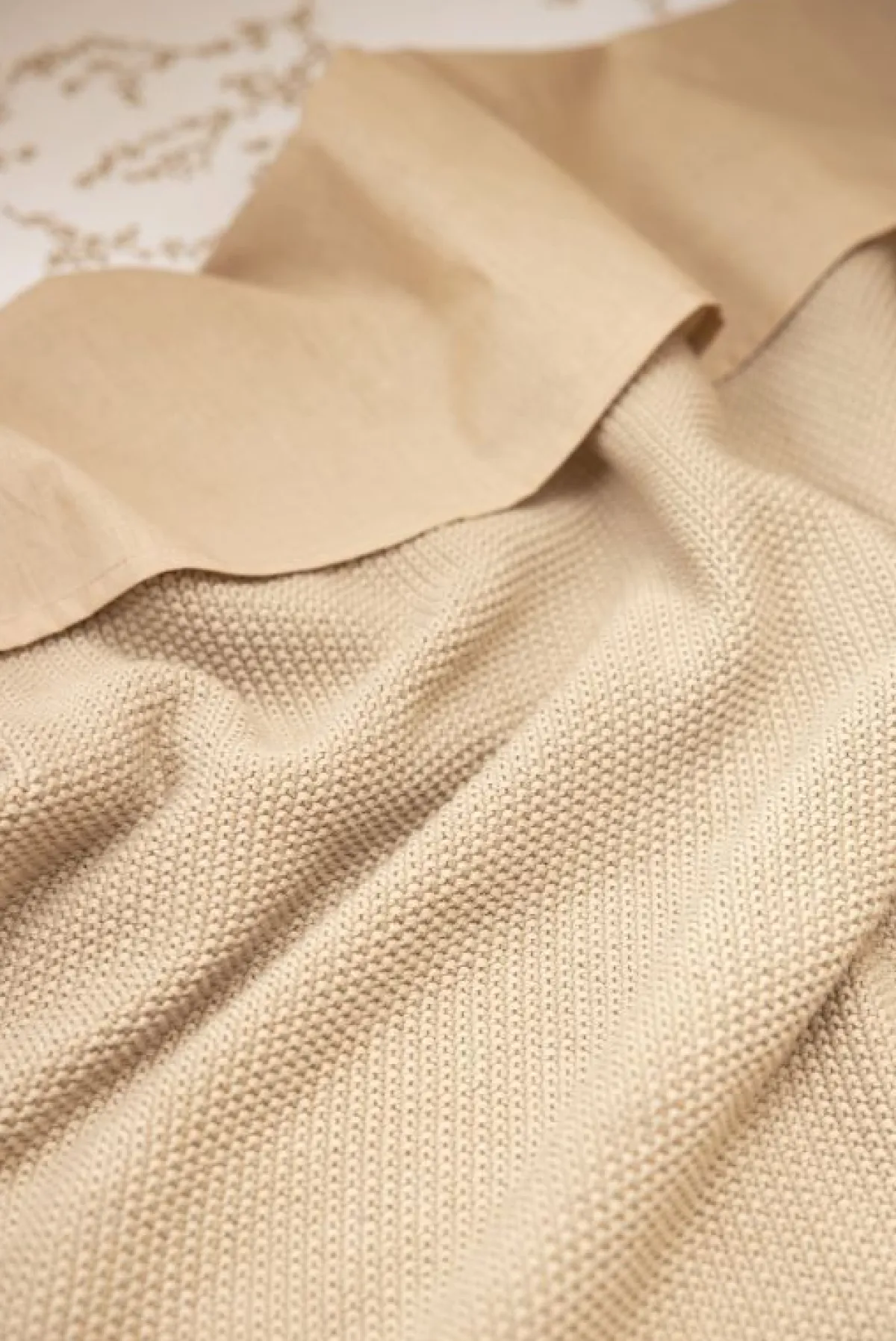 Meyco Bedtextiel * Ledikantlaken Branches Sand/Uni Sand 2-pack Zand