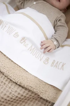 Meyco Bedtextiel * Ledikantlaken Love You To the Moon & Back Sand Zand