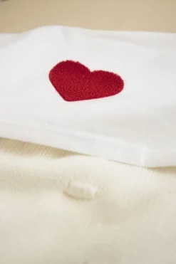 Meyco Bedtextiel * Ledikantlaken Sweet Heart Red Wit