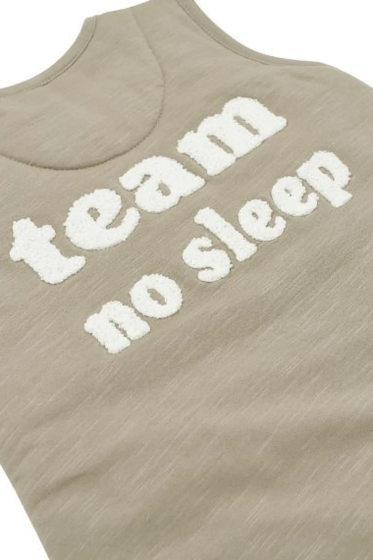Meyco Bedtextiel|Slaapzakken * Slaapoverall Jumper Slub Team No Sleep /Offwhite Taupe