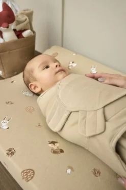 Meyco Inbakerdoeken|Bedtextiel * SwaddleMe Inbakerdoek Gevoerd Uni Sand 0-3 mnd Zand