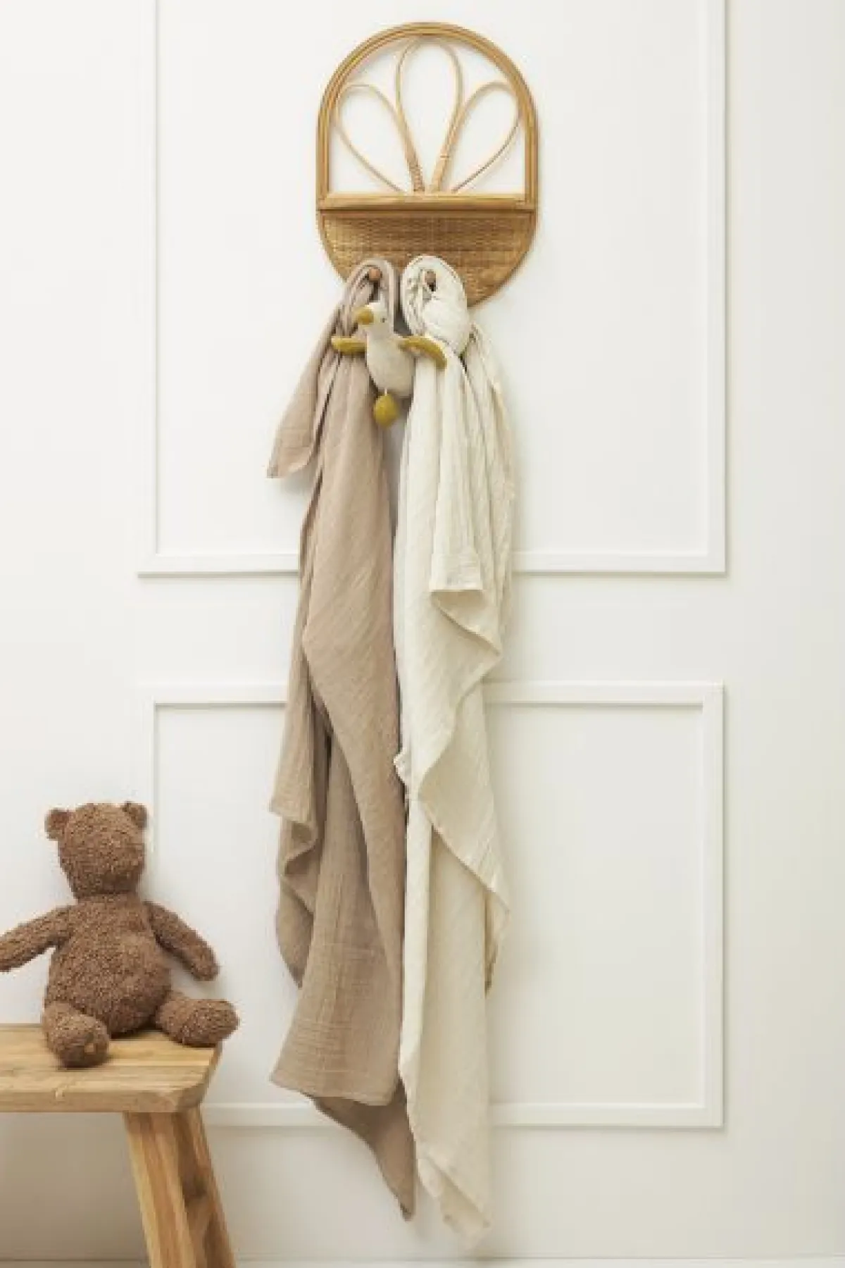 Meyco Wikkeldoeken|Bedtextiel * Swaddles Pre-washed Soft Sand/Taupe Multicolor