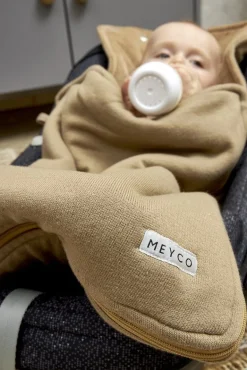 Meyco Baby Autostoel|Bedtextiel * Voetenzak Autostoel Basic Knit Taupe